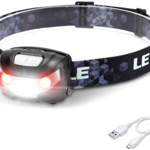 EX-005 / Linterna Frontal MANOS LIBRES – RECARGABLE USB – Resistente al agua, 5 Modos de Luz